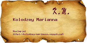 Kolodzey Marianna névjegykártya